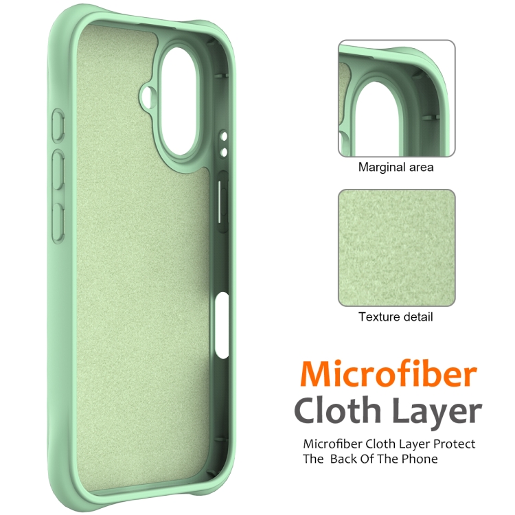 For iPhone 16 Wave Texture MagSafe Magnetic Liquid Silicone Phone Case(Green) For iPhone 16 Wave Texture MagSafe Magnetic Liquid Silicone Phone Case(Green)