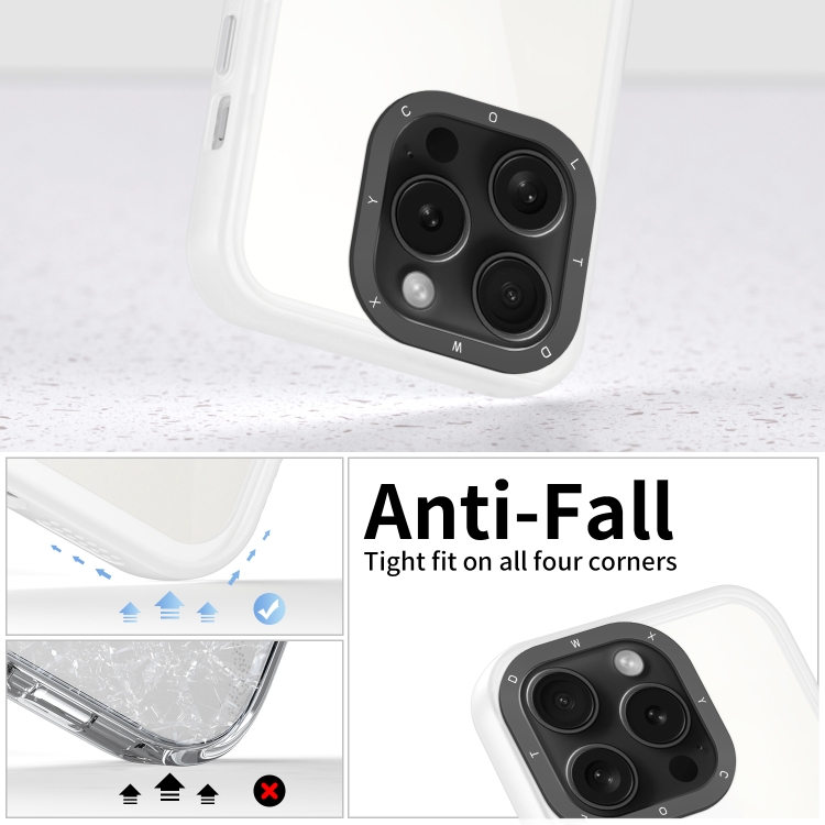 For iPhone 15 Pro Frame Two Color Lens Ring TPU Phone Case(Transparent) For iPhone 15 Pro Frame Two Color Lens Ring TPU Phone Case(Transparent)