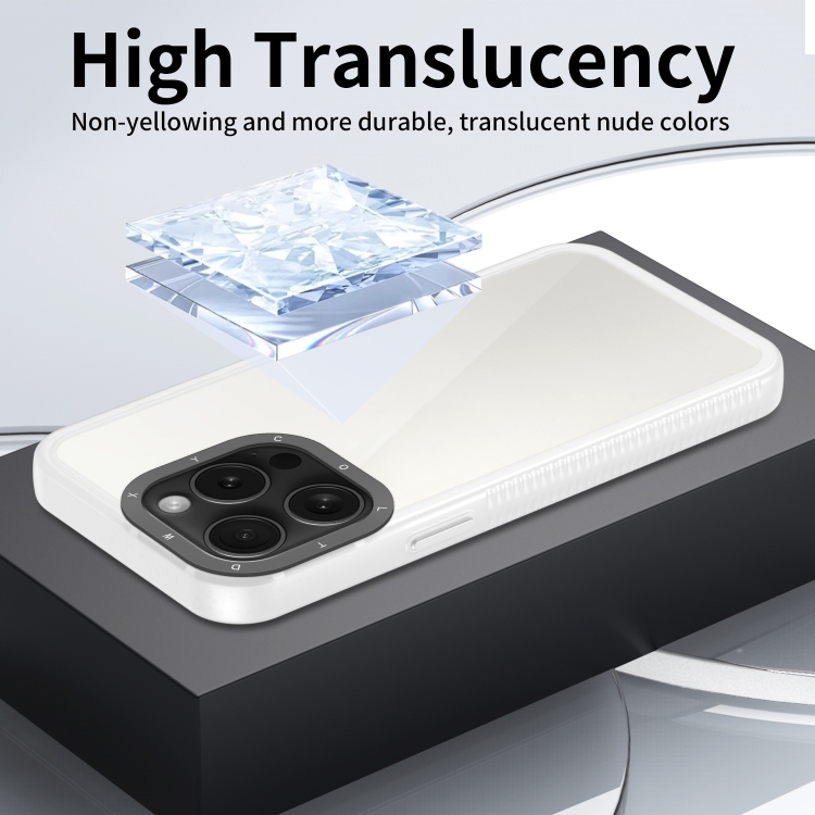 For iPhone 15 Pro Frame Two Color Lens Ring TPU Phone Case(Transparent) For iPhone 15 Pro Frame Two Color Lens Ring TPU Phone Case(Transparent)