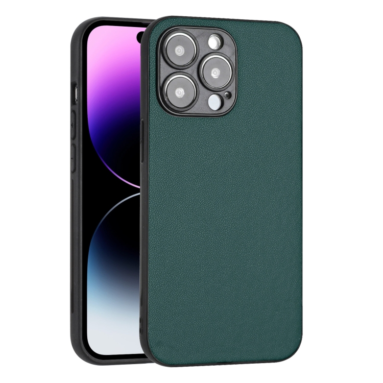 For iPhone 15 Pro R20 Leather Pattern Phone Single Case(Green) For iPhone 15 Pro R20 Leather Pattern Phone Single Case(Green)