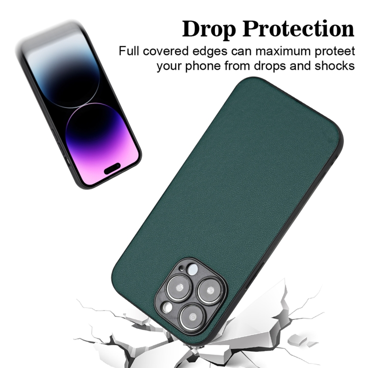 For iPhone 15 Pro R20 Leather Pattern Phone Single Case(Green) For iPhone 15 Pro R20 Leather Pattern Phone Single Case(Green)