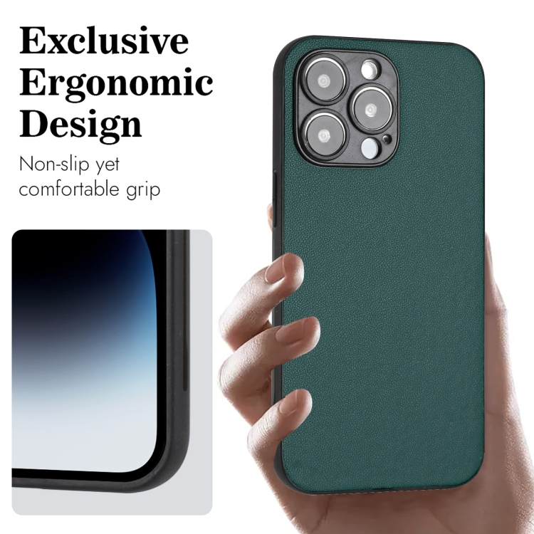 For iPhone 15 Pro R20 Leather Pattern Phone Single Case(Green) For iPhone 15 Pro R20 Leather Pattern Phone Single Case(Green)