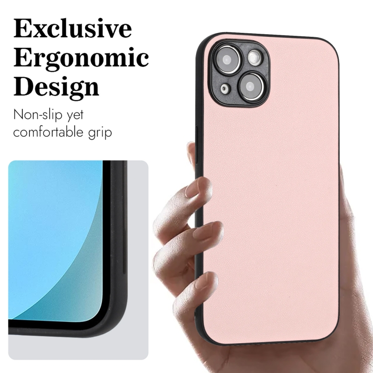 For iPhone 14 R20 Leather Pattern Phone Single Case(Pink) For iPhone 14 R20 Leather Pattern Phone Single Case(Pink)