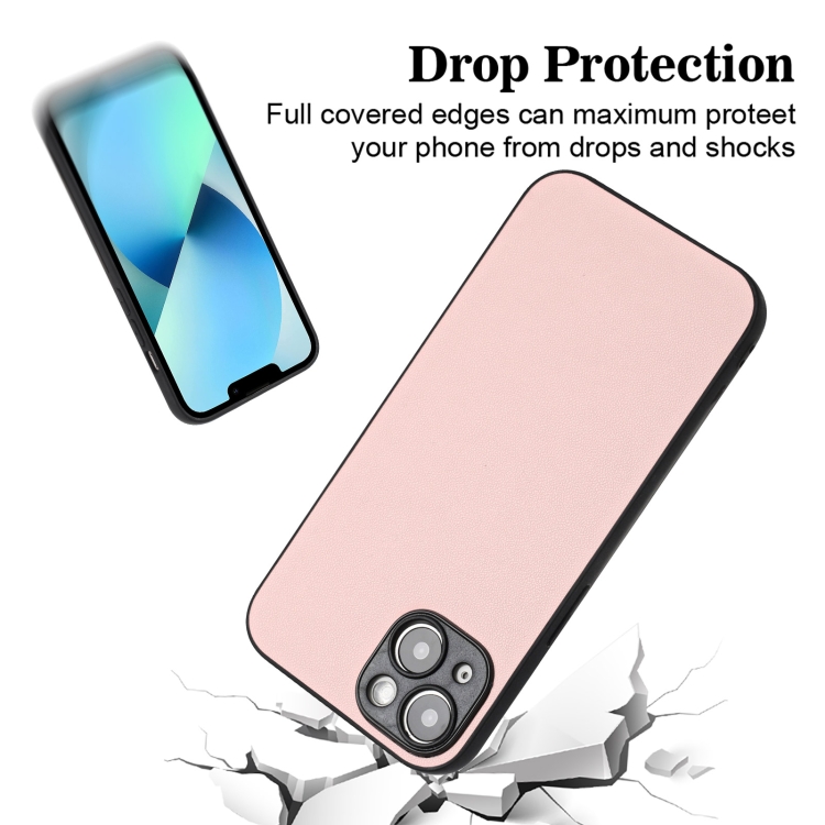 For iPhone 14 R20 Leather Pattern Phone Single Case(Pink) For iPhone 14 R20 Leather Pattern Phone Single Case(Pink)