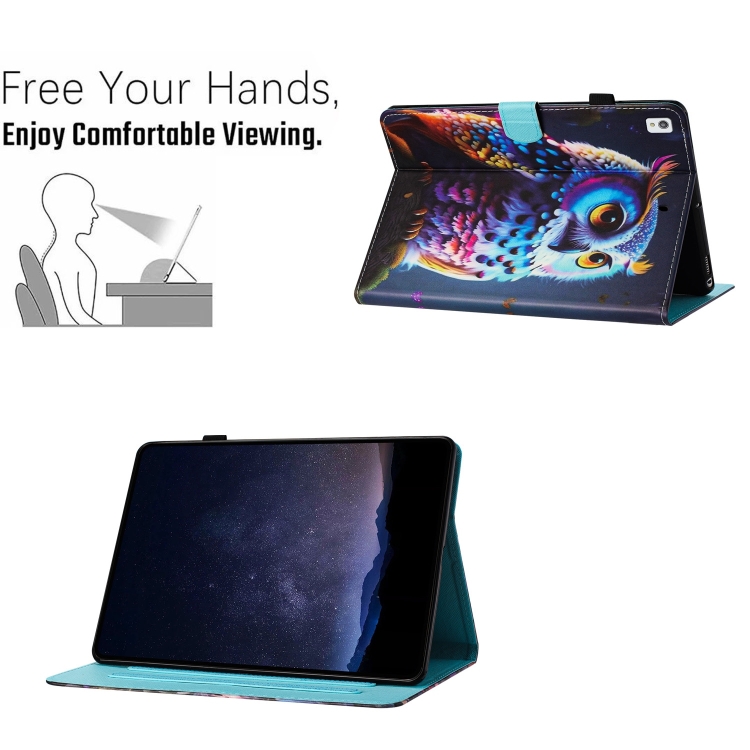 For iPad 10.2 2021 / Air 10.5 Painted Litchi Leather Sewing Smart Tablet Case(Colorful Owl) For iPad 10.2 2021 / Air 10.5 Painted Litchi Leather Sewing Smart Tablet Case(Colorful Owl)