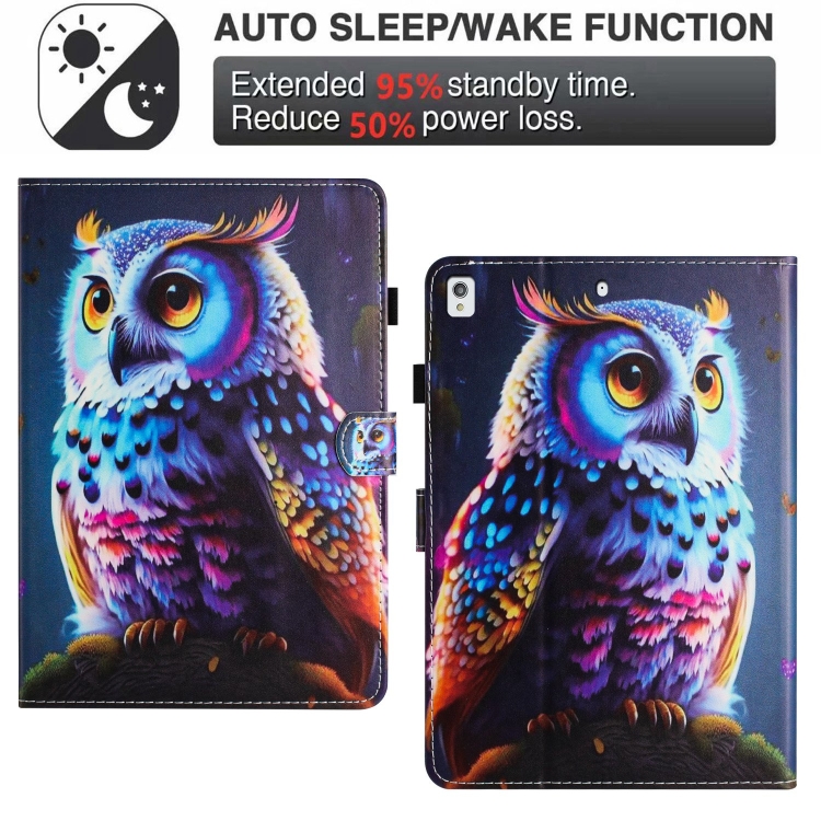 For iPad 10.2 2021 / Air 10.5 Painted Litchi Leather Sewing Smart Tablet Case(Colorful Owl) For iPad 10.2 2021 / Air 10.5 Painted Litchi Leather Sewing Smart Tablet Case(Colorful Owl)