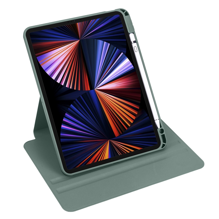 For iPad Air 13 2024 Acrylic 360 Degree Rotation Holder Leather Tablet Case(Pine Green) For iPad Air 13 2024 Acrylic 360 Degree Rotation Holder Leather Tablet Case(Pine Green)
