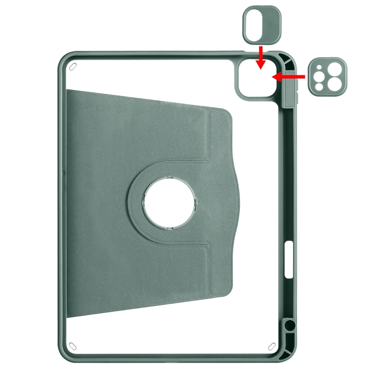 For iPad Air 13 2024 Acrylic 360 Degree Rotation Holder Leather Tablet Case(Pine Green) For iPad Air 13 2024 Acrylic 360 Degree Rotation Holder Leather Tablet Case(Pine Green)