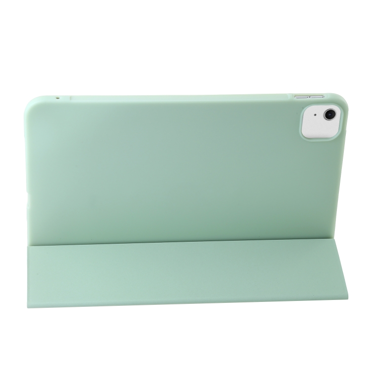For iPad Air 13 2024 Three-fold Holder Flip Tablet Leather Case(Mint Green)