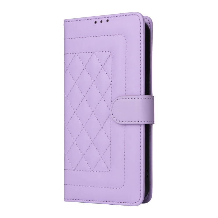 For Samsung Galaxy S22+ 5G Diamond Lattice Leather Flip Phone Case(Light Purple) For Samsung Galaxy S22+ 5G Diamond Lattice Leather Flip Phone Case(Light Purple)