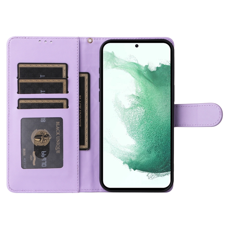 For Samsung Galaxy S22+ 5G Diamond Lattice Leather Flip Phone Case(Light Purple) For Samsung Galaxy S22+ 5G Diamond Lattice Leather Flip Phone Case(Light Purple)