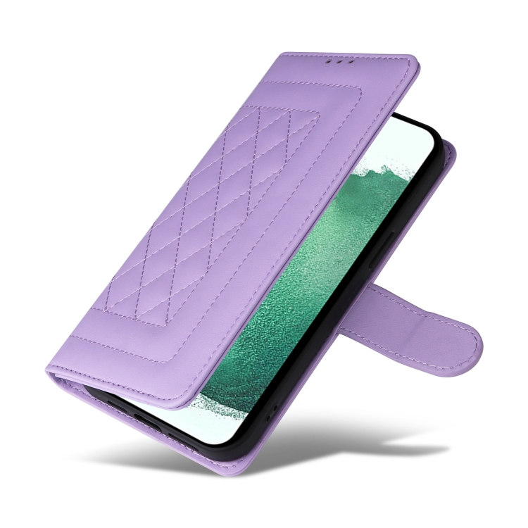 For Samsung Galaxy S22+ 5G Diamond Lattice Leather Flip Phone Case(Light Purple) For Samsung Galaxy S22+ 5G Diamond Lattice Leather Flip Phone Case(Light Purple)