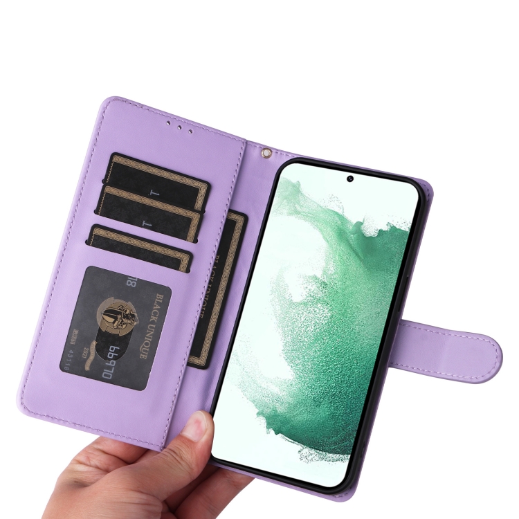 For Samsung Galaxy S22+ 5G Diamond Lattice Leather Flip Phone Case(Light Purple) For Samsung Galaxy S22+ 5G Diamond Lattice Leather Flip Phone Case(Light Purple)