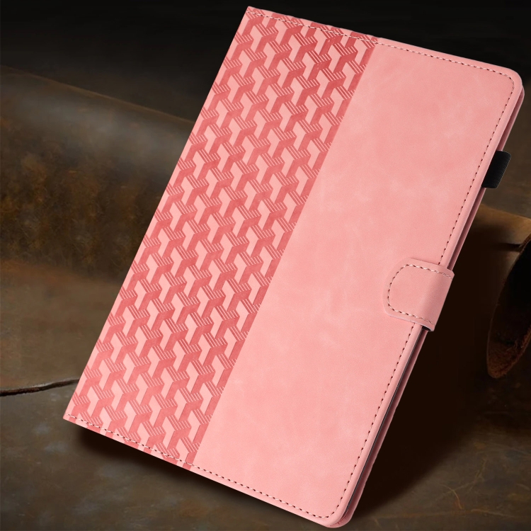For iPad 10th Gen 10.9 2022 Building Blocks Embossed Leather Smart Tablet Case(Pink)