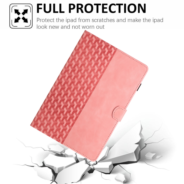For iPad 10th Gen 10.9 2022 Building Blocks Embossed Leather Smart Tablet Case(Pink)