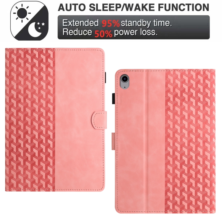 For iPad 10th Gen 10.9 2022 Building Blocks Embossed Leather Smart Tablet Case(Pink)
