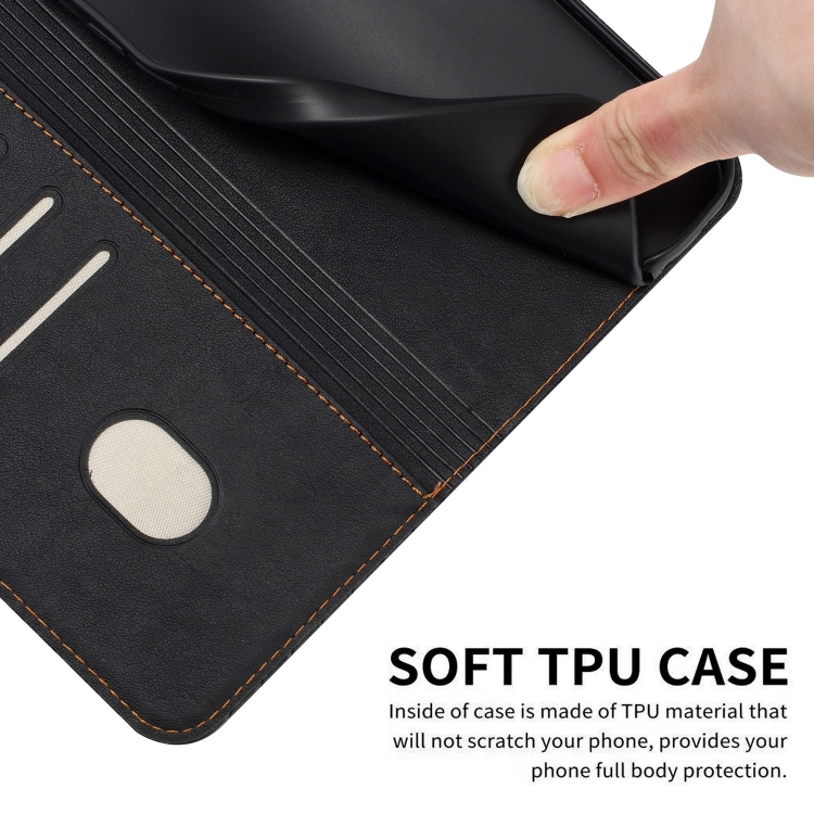 For iPhone 15 Woven Embossed RFID Blocking Leather Phone Case(Black)