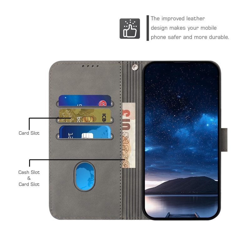 For iPhone 14 Woven Embossed RFID Blocking Leather Phone Case(Grey) For iPhone 14 Woven Embossed RFID Blocking Leather Phone Case(Grey)