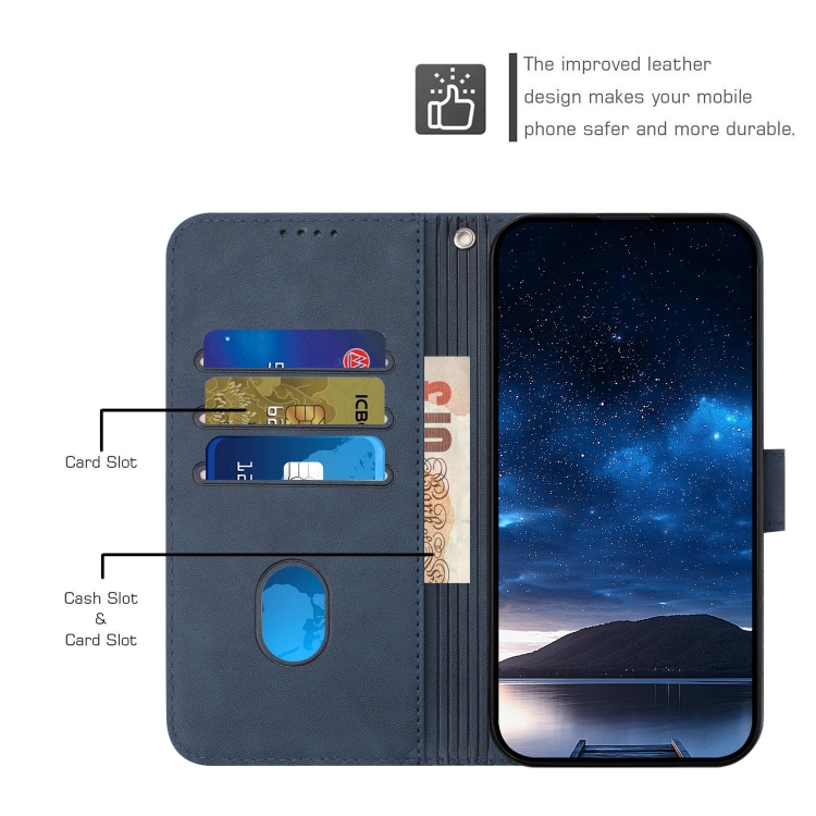 For iPhone 13 Pro Max Woven Embossed RFID Blocking Leather Phone Case(Blue) For iPhone 13 Pro Max Woven Embossed RFID Blocking Leather Phone Case(Blue)