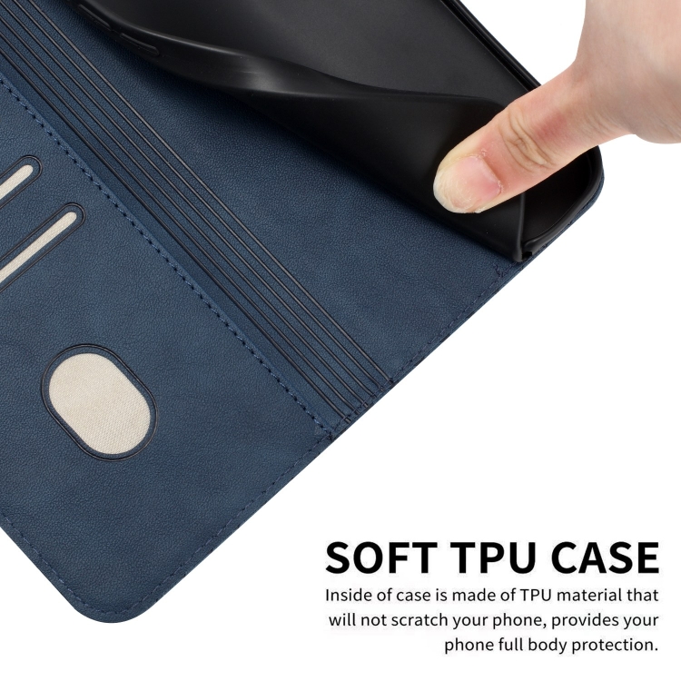 For iPhone 13 Pro Max Woven Embossed RFID Blocking Leather Phone Case(Blue) For iPhone 13 Pro Max Woven Embossed RFID Blocking Leather Phone Case(Blue)