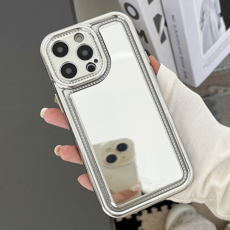 For iPhone 15 Plus Electroplating Mirror TPU Phone Case(Silver) For iPhone 15 Plus Electroplating Mirror TPU Phone Case(Silver)