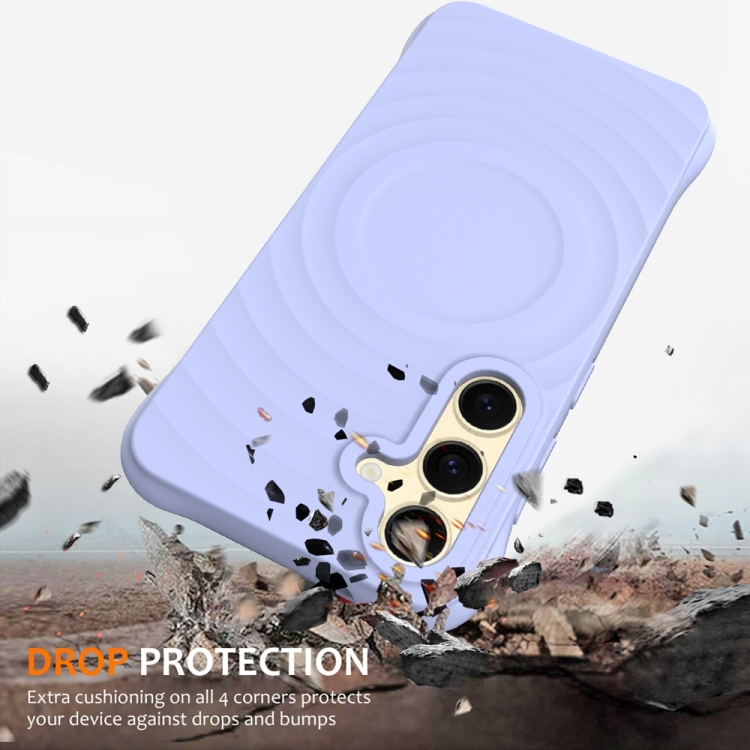 For Samsung Galaxy S24+ 5G Wave Texture MagSafe Magnetic Liquid Silicone Phone Case(Purple) For Samsung Galaxy S24+ 5G Wave Texture MagSafe Magnetic Liquid Silicone Phone Case(Purple)