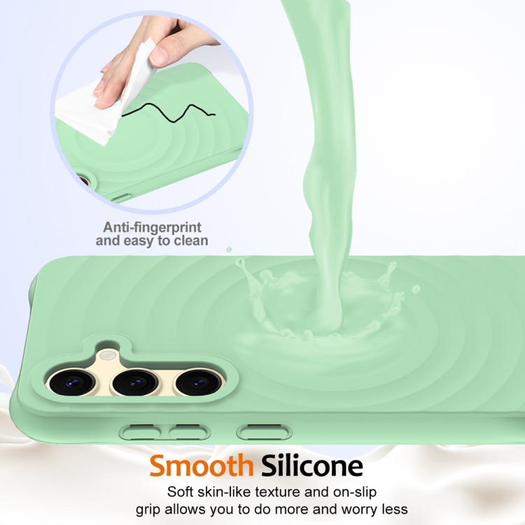 For Samsung Galaxy S24 5G Wave Texture MagSafe Magnetic Liquid Silicone Phone Case(Green) For Samsung Galaxy S24 5G Wave Texture MagSafe Magnetic Liquid Silicone Phone Case(Green)