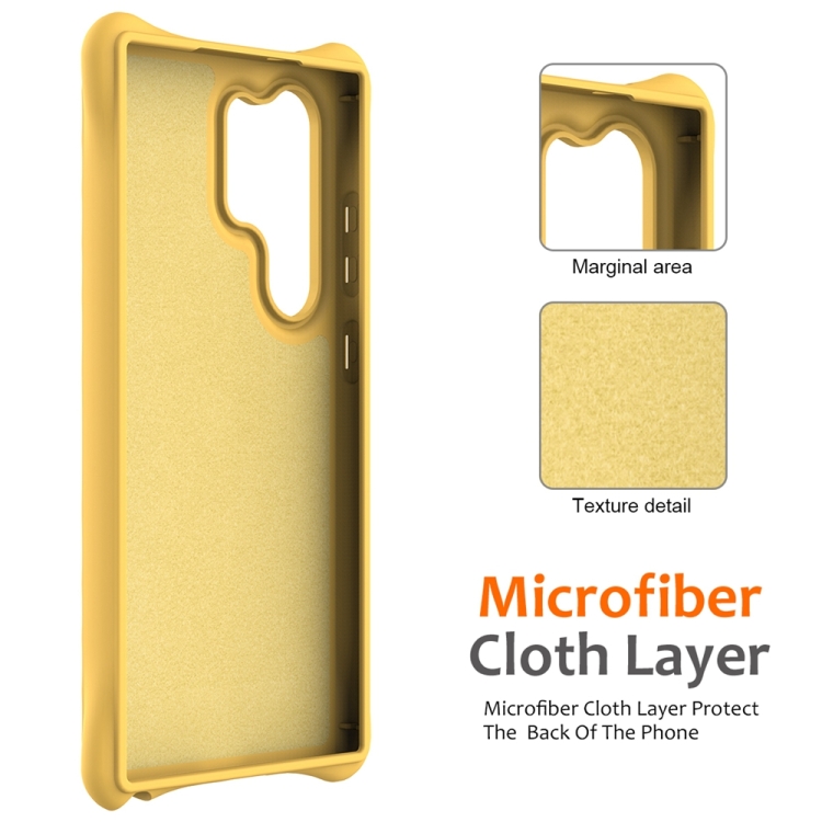 For Samsung Galaxy S23 Ultra 5G Wave Texture MagSafe Magnetic Liquid Silicone Phone Case(Yellow)