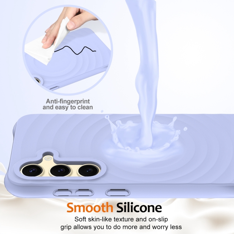 For Samsung Galaxy S23 FE 5G Wave Texture MagSafe Magnetic Liquid Silicone Phone Case(Purple) For Samsung Galaxy S23 FE 5G Wave Texture MagSafe Magnetic Liquid Silicone Phone Case(Purple)