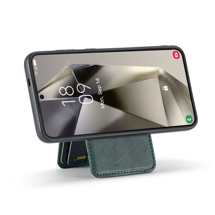 For Samsung Galaxy S24+ 5G Fierre Shann Cowhide Vertical Flip Magnetic Card Holder Phone Case(Green) For Samsung Galaxy S24+ 5G Fierre Shann Cowhide Vertical Flip Magnetic Card Holder Phone Case(Green)