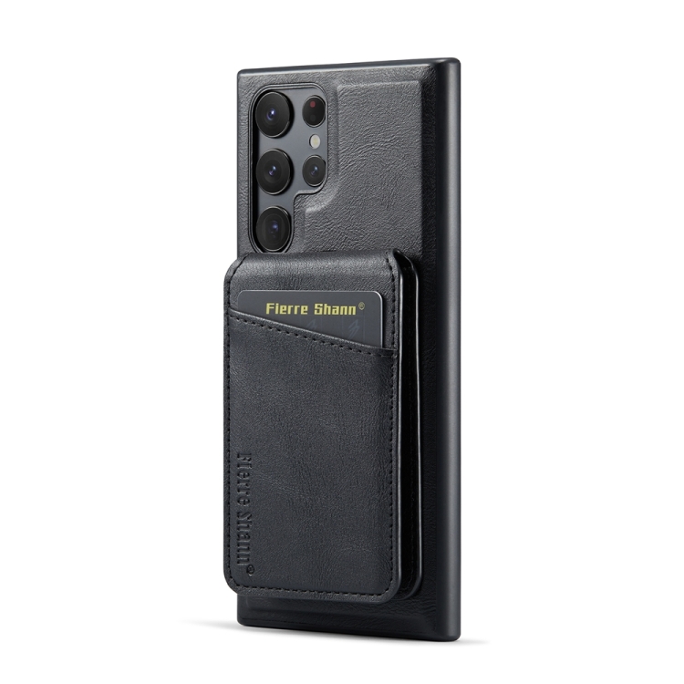 For Samsung Galaxy S24 Ultra 5G Fierre Shann Cowhide Vertical Flip Magnetic Card Holder Phone Case(Black) For Samsung Galaxy S24 Ultra 5G Fierre Shann Cowhide Vertical Flip Magnetic Card Holder Phone Case(Black)
