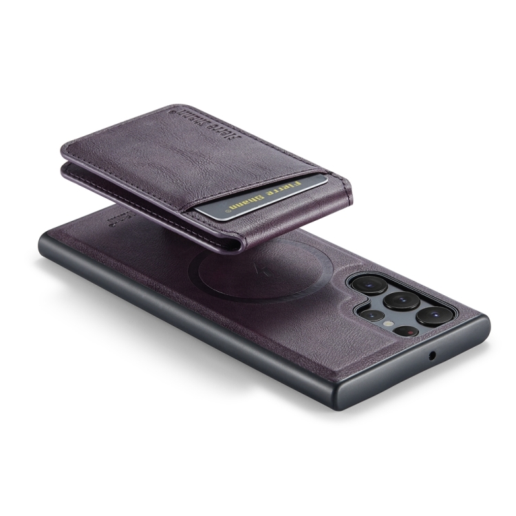 For Samsung Galaxy S23 Ultra 5G Fierre Shann Cowhide Vertical Flip Magnetic Card Holder Phone Case(Purple) For Samsung Galaxy S23 Ultra 5G Fierre Shann Cowhide Vertical Flip Magnetic Card Holder Phone Case(Purple)
