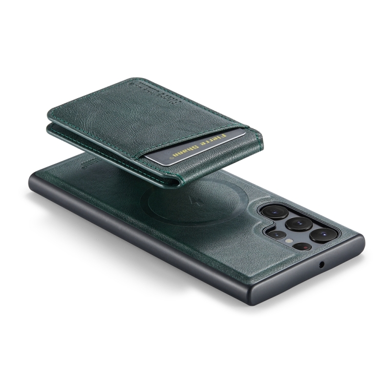For Samsung Galaxy S22 Ultra 5G Fierre Shann Cowhide Vertical Flip Magnetic Card Holder Phone Case(Green) For Samsung Galaxy S22 Ultra 5G Fierre Shann Cowhide Vertical Flip Magnetic Card Holder Phone Case(Green)