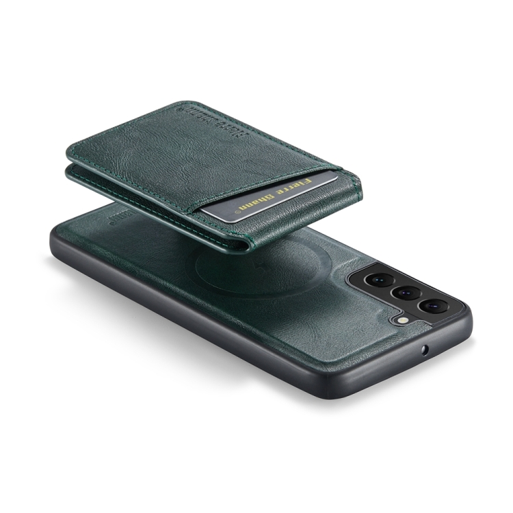 For Samsung Galaxy S22 5G Fierre Shann Cowhide Vertical Flip Magnetic Card Holder Phone Case(Green) For Samsung Galaxy S22 5G Fierre Shann Cowhide Vertical Flip Magnetic Card Holder Phone Case(Green)