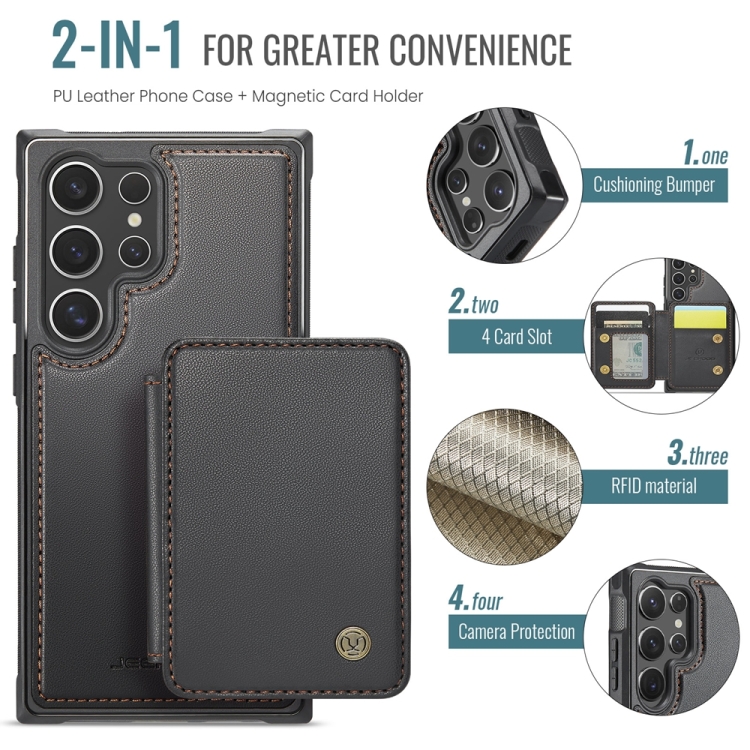 For Samsung Galaxy S24 Ultra 5G JEEHOOD J05 Business Magnetic Style RFID Leather Phone Case(Black) For Samsung Galaxy S24 Ultra 5G JEEHOOD J05 Business Magnetic Style RFID Leather Phone Case(Black)