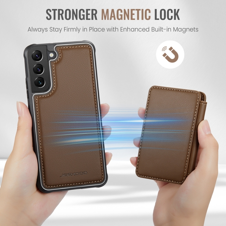 For Samsung Galaxy S22 5G JEEHOOD J05 Business Magnetic Style RFID Leather Phone Case(Brown) For Samsung Galaxy S22 5G JEEHOOD J05 Business Magnetic Style RFID Leather Phone Case(Brown)