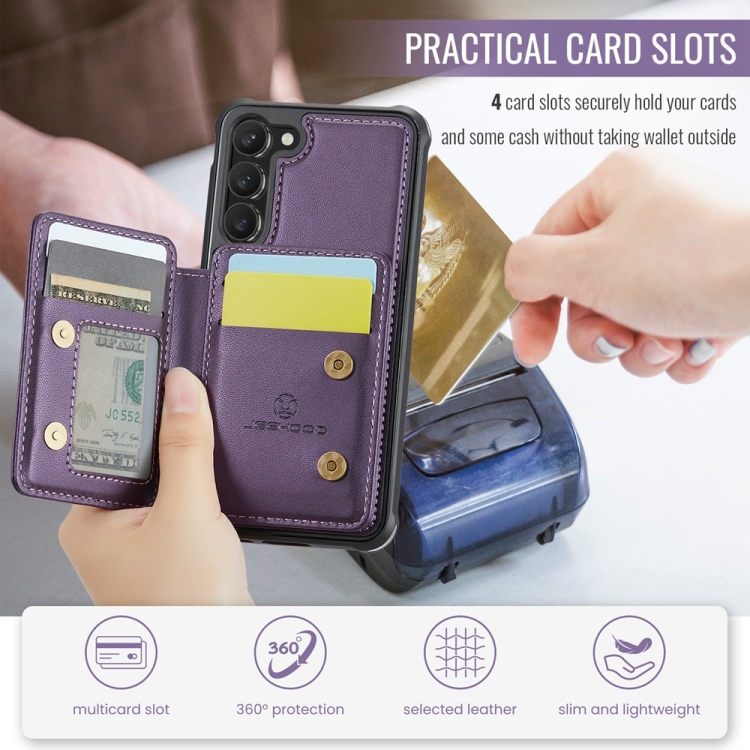 For Samsung Galaxy S23+ 5G JEEHOOD J05 Business Magnetic Style RFID Leather Phone Case(Purple) For Samsung Galaxy S23+ 5G JEEHOOD J05 Business Magnetic Style RFID Leather Phone Case(Purple)