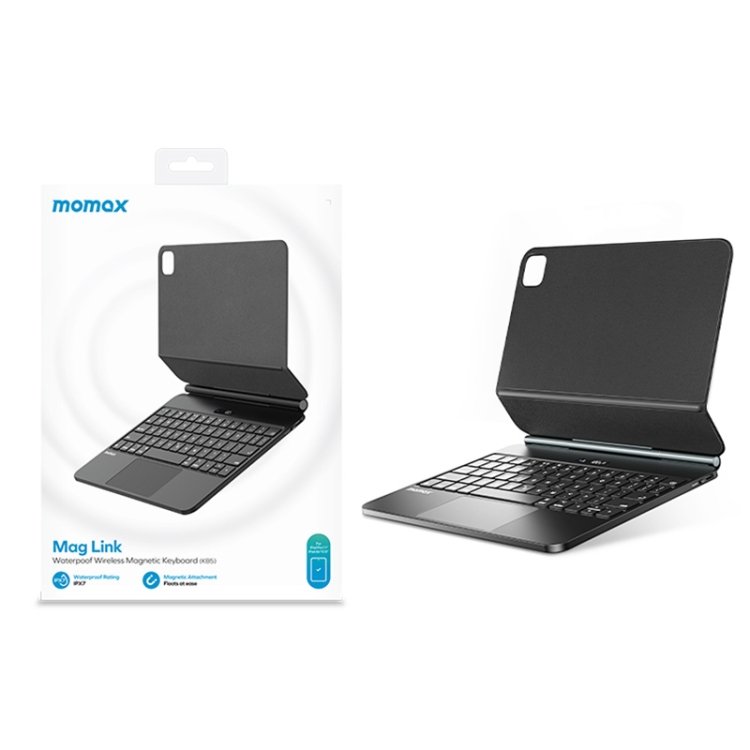 For iPad Pro 11 2018-2022/Air 10.9 2020-2022 MOMAX KB5 Mag Link Wireless Floating Waterproof Magnetic Keyboard For iPad Pro 11 2018-2022/Air 10.9 2020-2022 MOMAX KB5 Mag Link Wireless Floating Waterproof Magnetic Keyboard