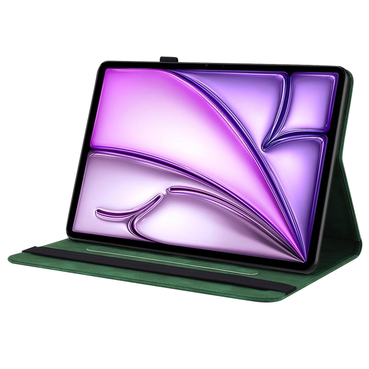For iPad Air 11 2024 Butterfly Flower Embossed Leather Tablet Case(Green) For iPad Air 11 2024 Butterfly Flower Embossed Leather Tablet Case(Green)
