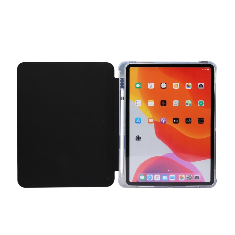 For iPad Air 11 2024 3-folding Electric Pressed Skin Texture Leather Tablet Case(Black) For iPad Air 11 2024 3-folding Electric Pressed Skin Texture Leather Tablet Case(Black)