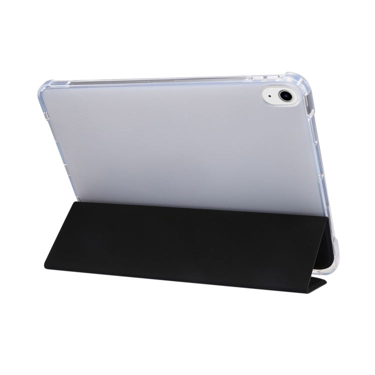 For iPad Air 11 2024 3-folding Electric Pressed Skin Texture Leather Tablet Case(Black) For iPad Air 11 2024 3-folding Electric Pressed Skin Texture Leather Tablet Case(Black)