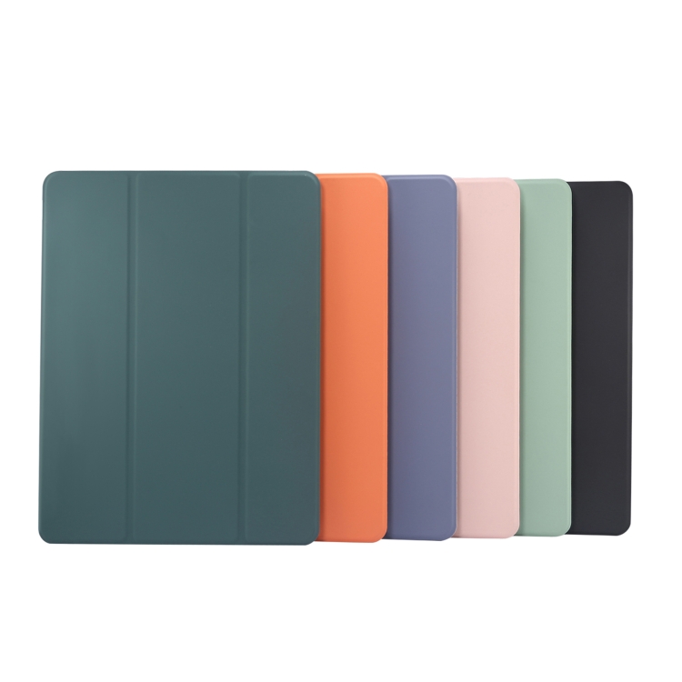 For iPad Pro 11 2024 3-folding Electric Pressed Skin Texture Leather Tablet Case(Lavender) For iPad Pro 11 2024 3-folding Electric Pressed Skin Texture Leather Tablet Case(Lavender)