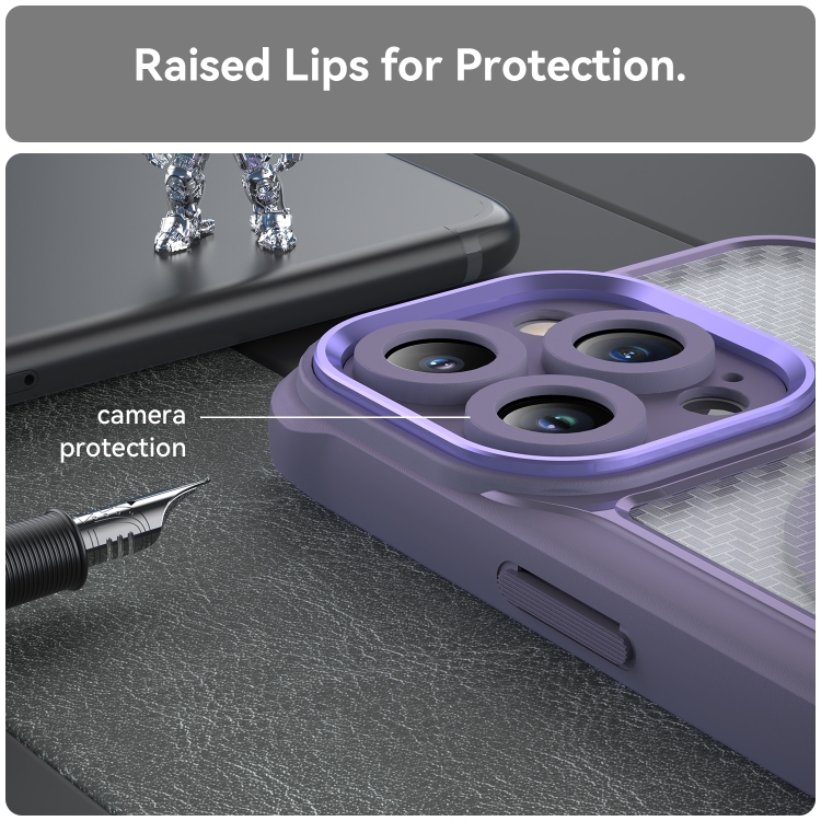 For iPhone 11 Carbon Fiber Texture MagSafe Translucent Phone Case(Purple) For iPhone 11 Carbon Fiber Texture MagSafe Translucent Phone Case(Purple)