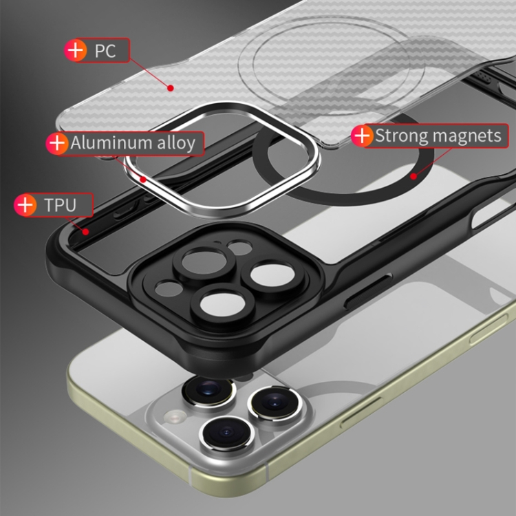 For iPhone 16 Pro Max Carbon Fiber Texture MagSafe Translucent Phone Case(Black) For iPhone 16 Pro Max Carbon Fiber Texture MagSafe Translucent Phone Case(Black)