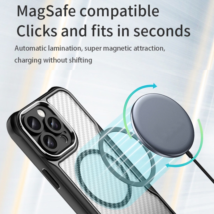 For iPhone 16 Pro Max Carbon Fiber Texture MagSafe Translucent Phone Case(Black) For iPhone 16 Pro Max Carbon Fiber Texture MagSafe Translucent Phone Case(Black)