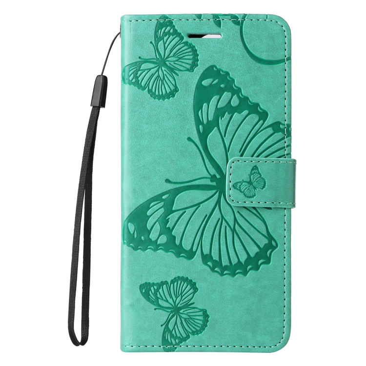 For iPhone 16 3D Butterfly Embossed Pattern Flip Leather Phone Case(Green) For iPhone 16 3D Butterfly Embossed Pattern Flip Leather Phone Case(Green)