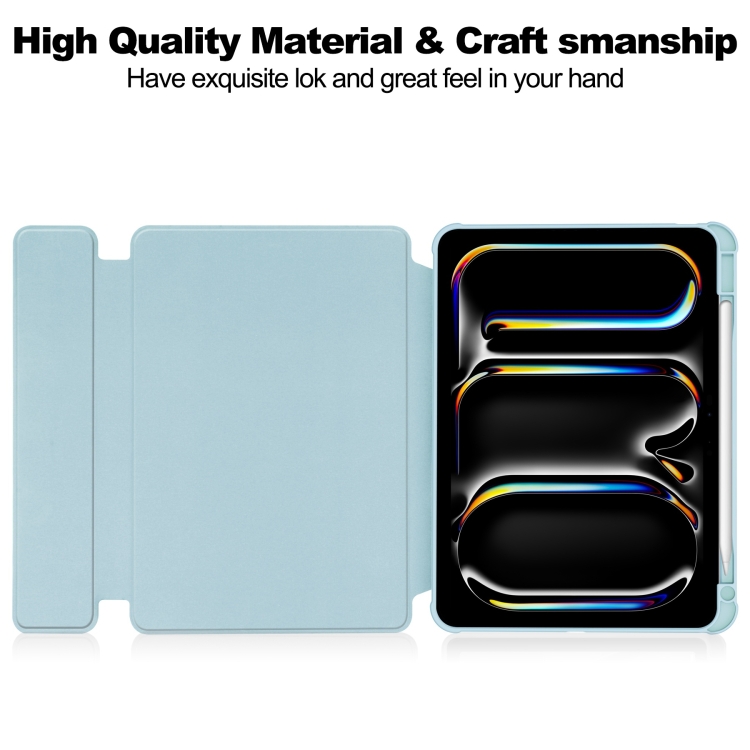For iPad Pro 11 2024 Transparent Rotation Smart Leather Tablet Case(Sky Blue) For iPad Pro 11 2024 Transparent Rotation Smart Leather Tablet Case(Sky Blue)