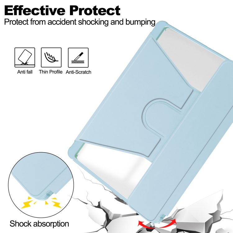 For iPad Pro 11 2024 Transparent Rotation Smart Leather Tablet Case(Sky Blue) For iPad Pro 11 2024 Transparent Rotation Smart Leather Tablet Case(Sky Blue)