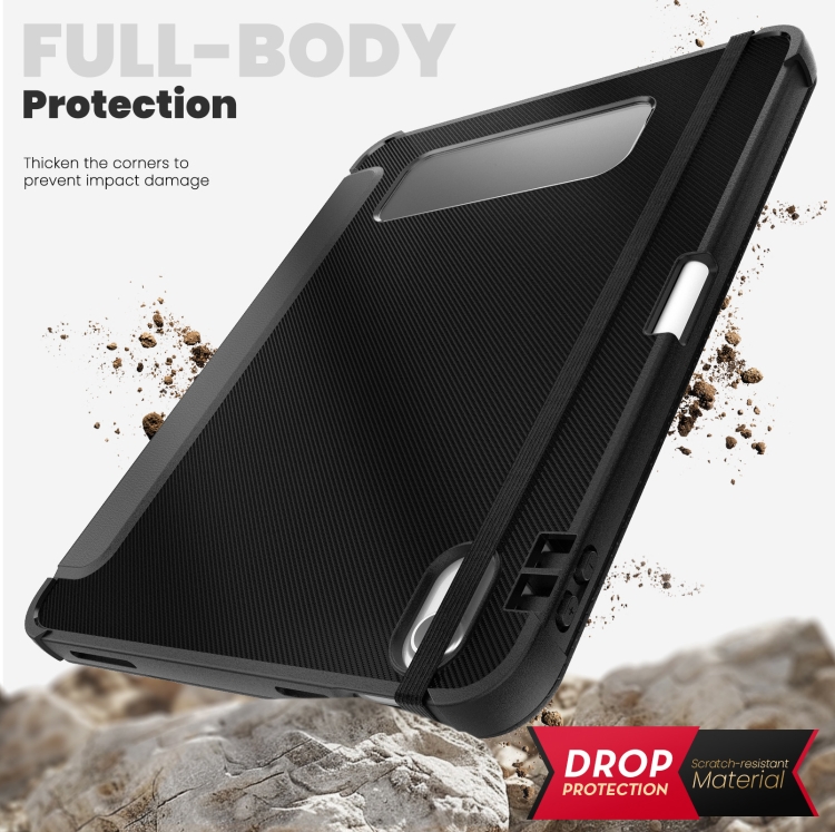 For iPad 10th Gen 10.9 2022 Carbon Fiber Leather Smart Tablet Case(Black) For iPad 10th Gen 10.9 2022 Carbon Fiber Leather Smart Tablet Case(Black)