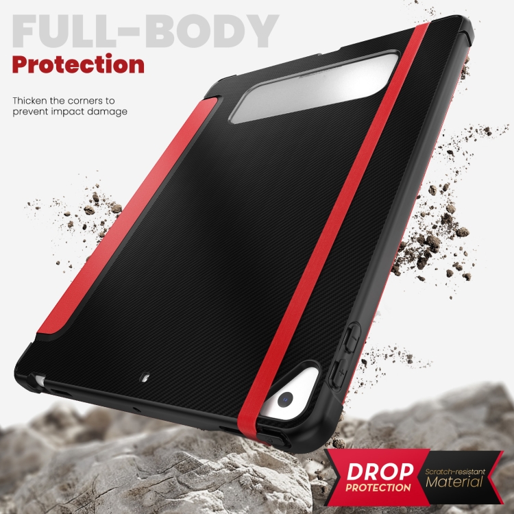 For iPad 10.2 2021 / Air 10.5 Carbon Fiber Leather Smart Tablet Case(Red) For iPad 10.2 2021 / Air 10.5 Carbon Fiber Leather Smart Tablet Case(Red)